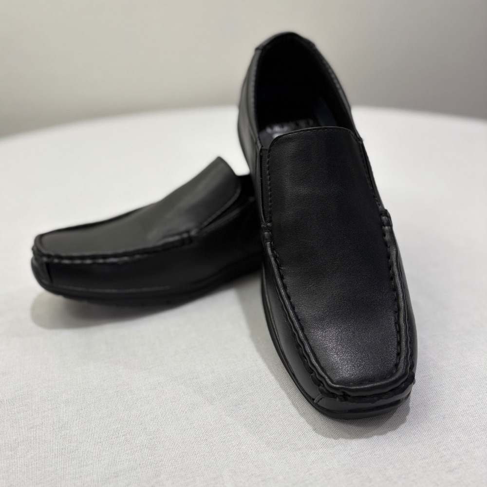 Giorgio Mens Black Moc Toe Slip On Loafers Dress‎ Shoes size 6.5 mens